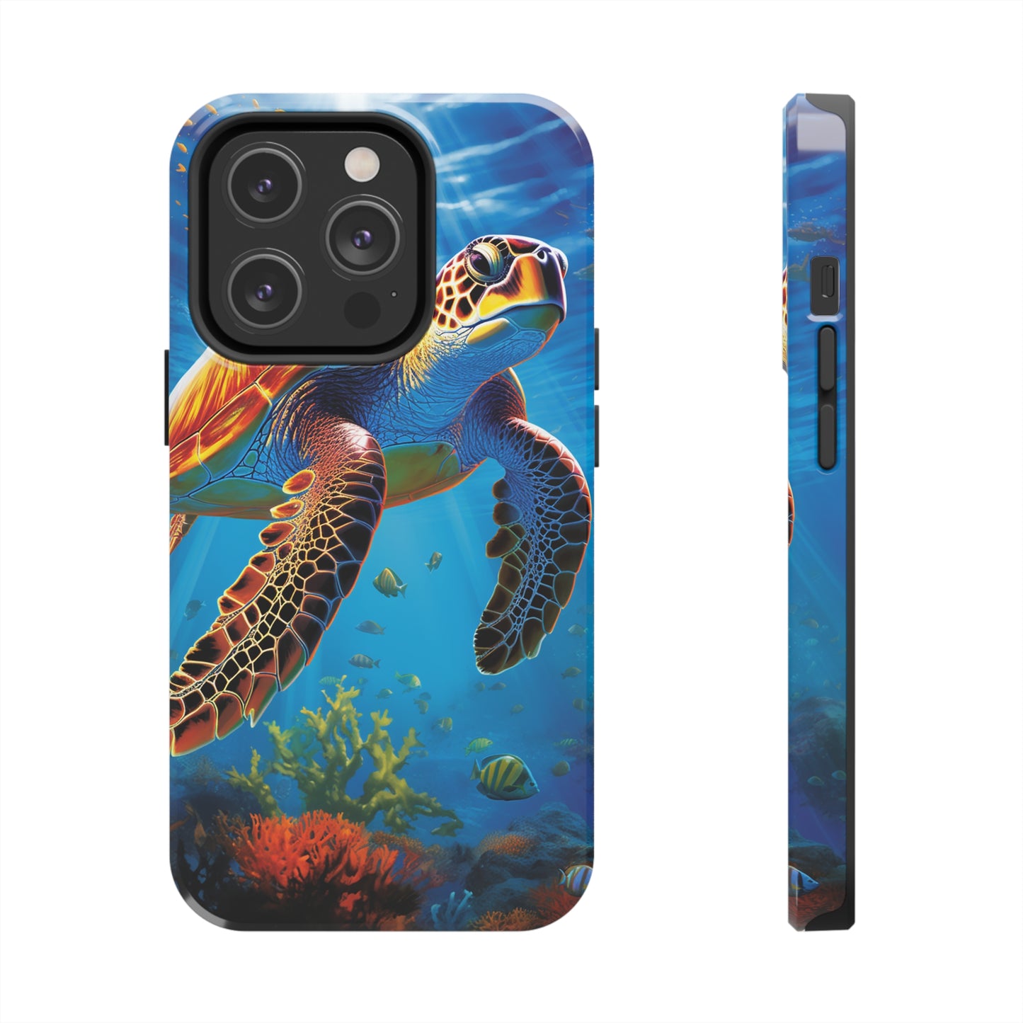 Serene Depths: A Majestic Sea Turtle Journey - Tough iPhone Cases