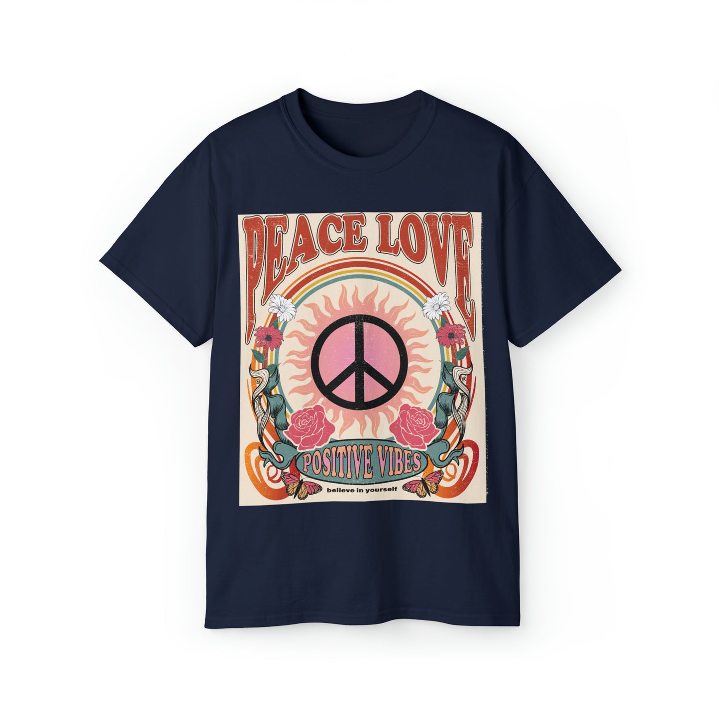 Peace Love Positive Vibes Unisex Ultra Cotton Tee