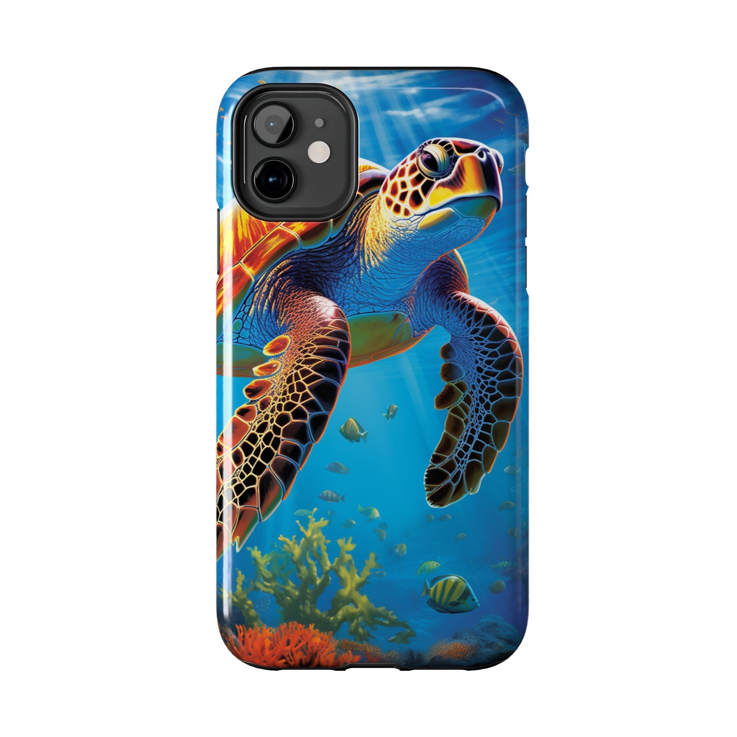 Serene Depths: A Majestic Sea Turtle Journey - Tough iPhone Cases