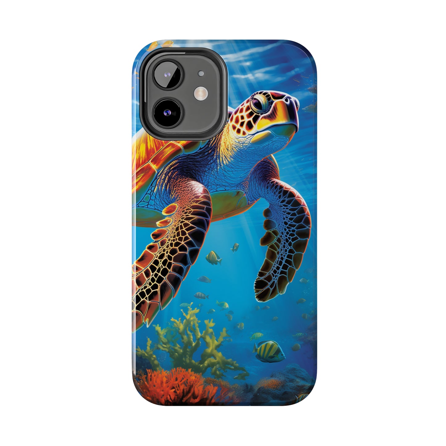 Serene Depths: A Majestic Sea Turtle Journey - Tough iPhone Cases