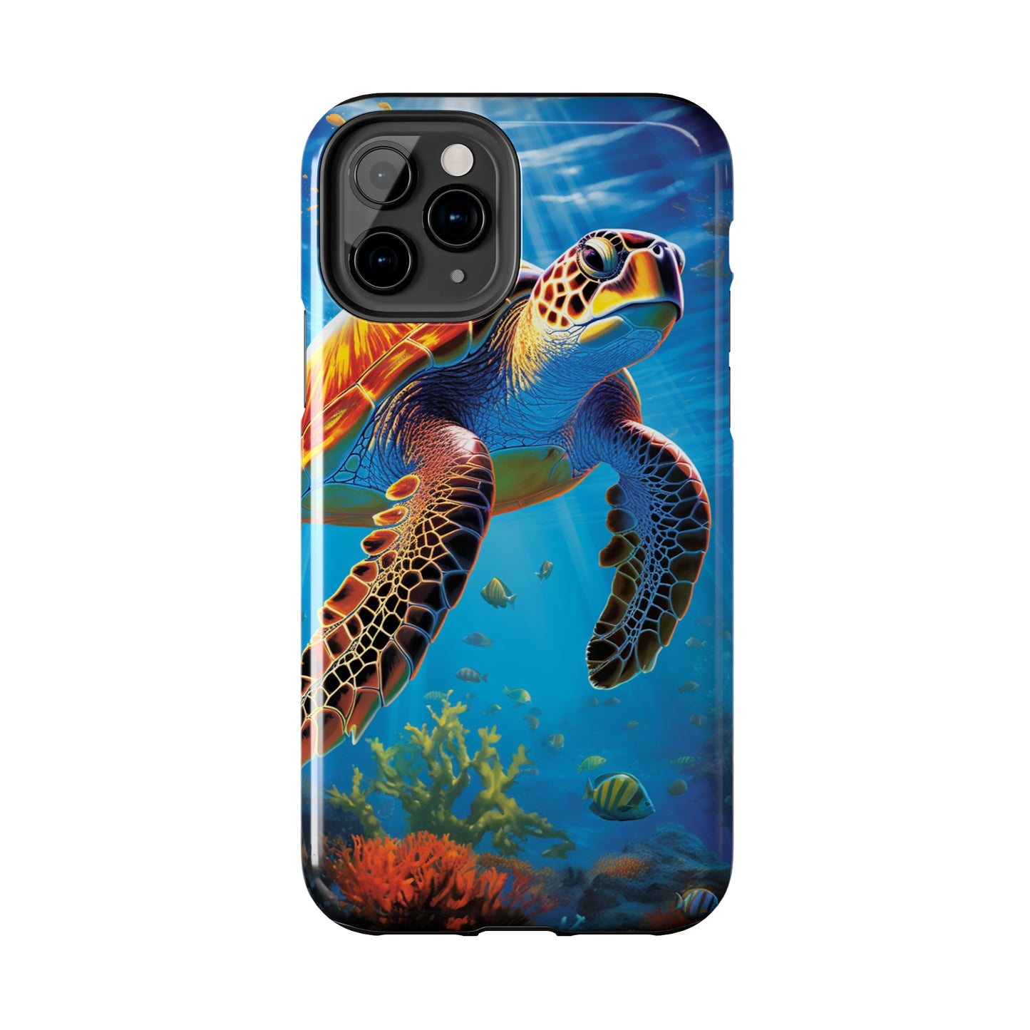 Serene Depths: A Majestic Sea Turtle Journey - Phone  Tough Cases