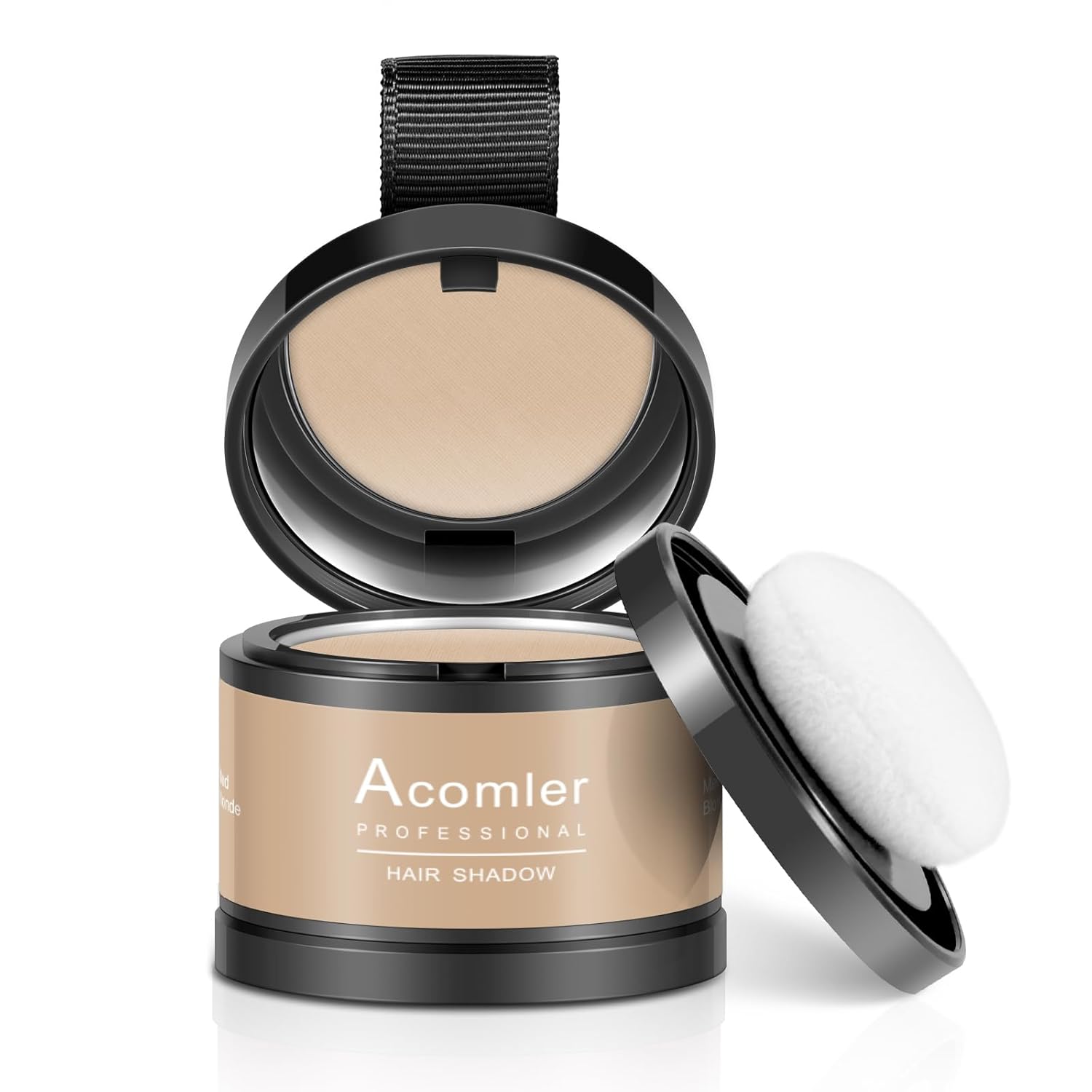 Acomler Instantly Root Cover Up Hairline Shadow Powder,Root Touch Up Hair Color Powder,Medium Blonde for Thinning Hair, Grey Hair Coverage for Women Men with Eyebrow, Beard Line, Bald Spot(Medium Blonde)