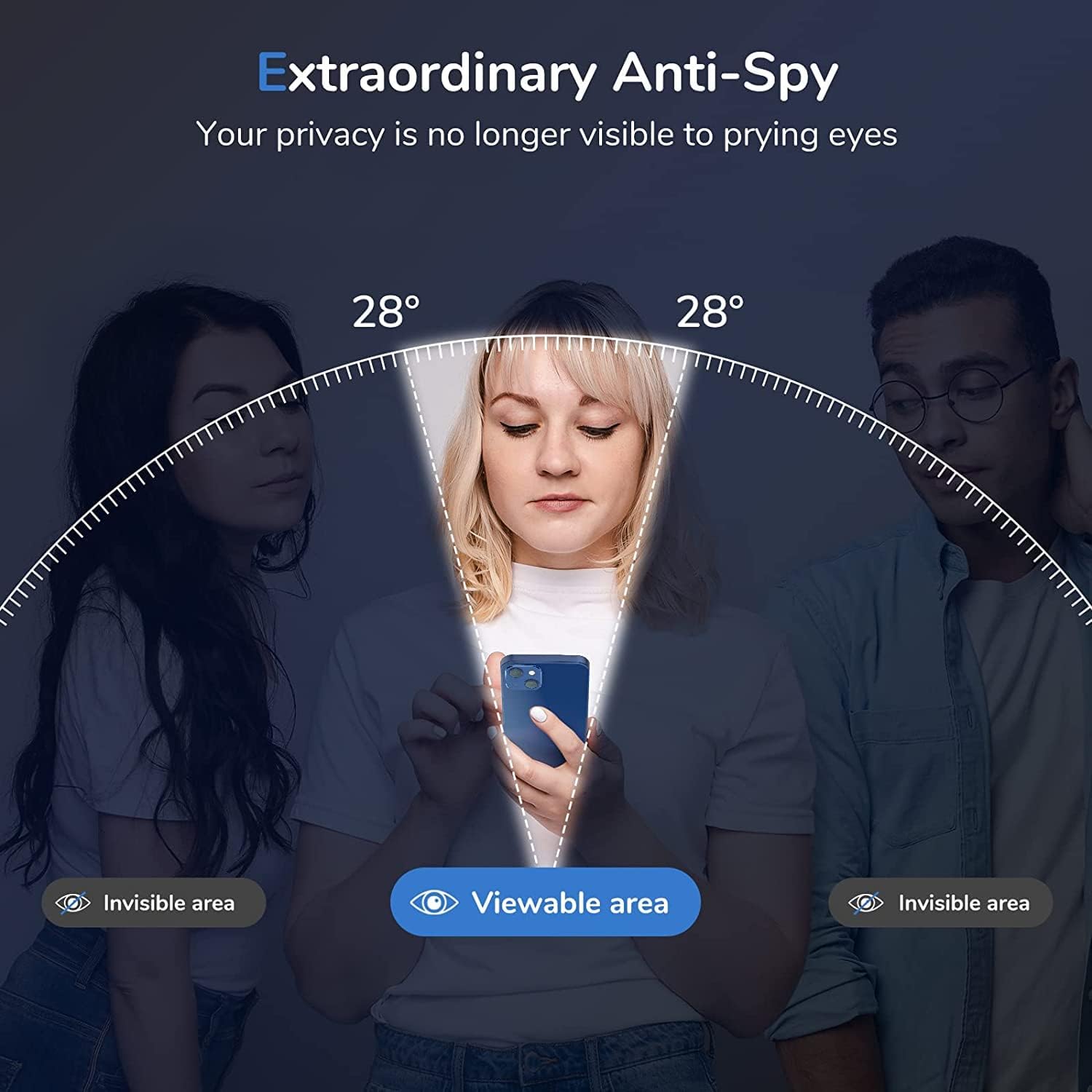 SYNCWIRE Privacy Screen Protector for iPhone 16e/14/13/13 Pro, Unbreak Anti Spy Tempered Glass Black [Easy Installation Frame] [10X Stronger] [Bubble Free] [Sensitive Touch] for iPhone 6.1'' 2-Pack