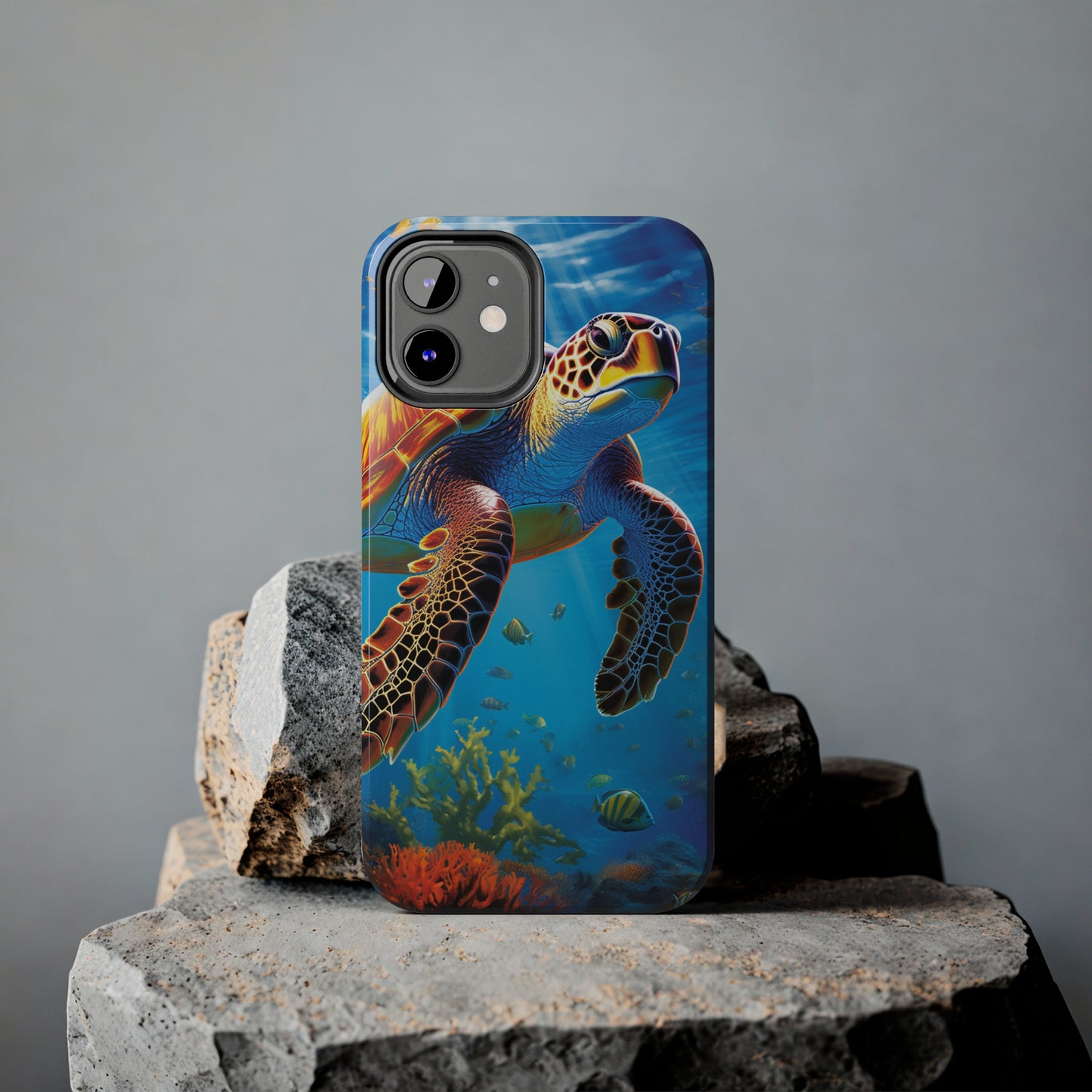 Serene Depths: A Majestic Sea Turtle Journey - Tough iPhone Cases