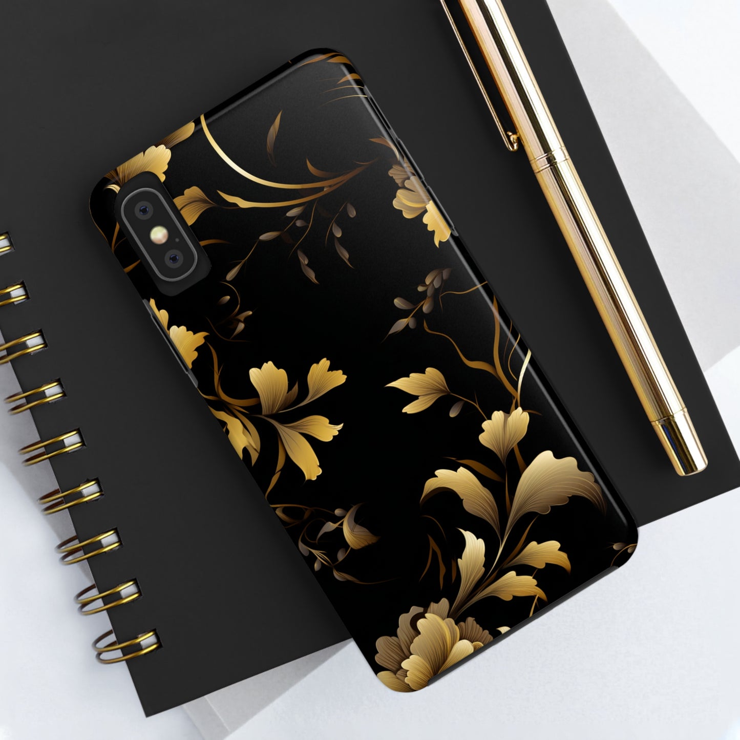 Golden Flowers Tough Phone Cases