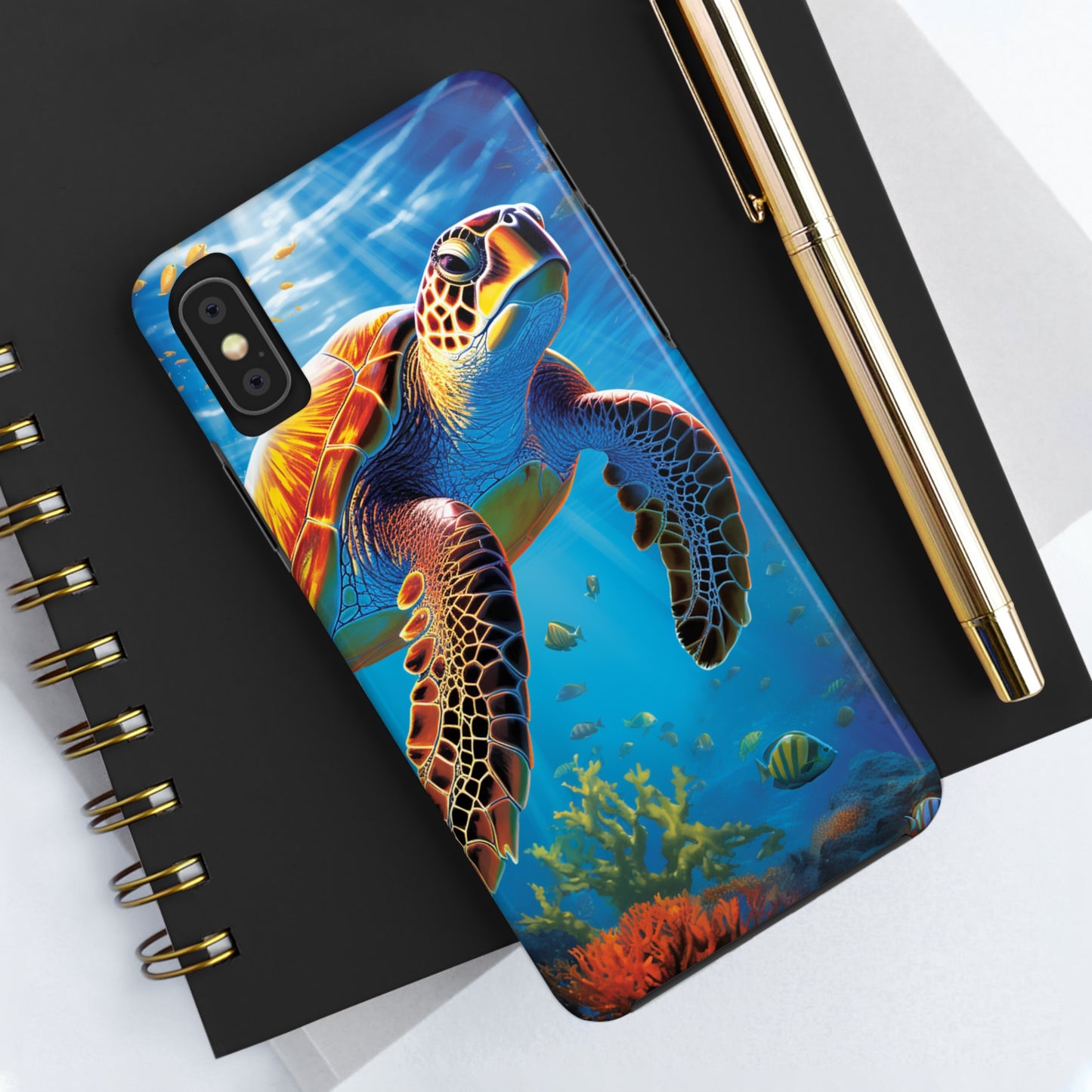 Serene Depths: A Majestic Sea Turtle Journey - Tough iPhone Cases