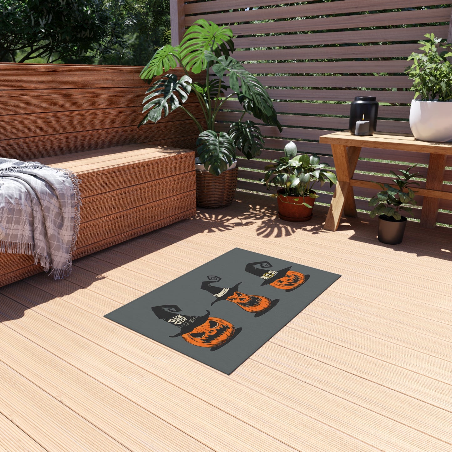 Spooky Pumpkin Trio Outdoor Rug