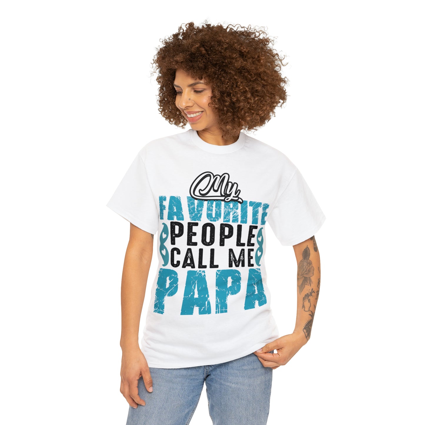 Father's Day T-Shirt My Favorite People Call Me Papa Gift Present Cotton Tee