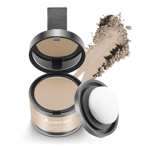 Acomler Instantly Root Cover Up Hairline Shadow Powder,Root Touch Up Hair Color Powder,Medium Blonde for Thinning Hair, Grey Hair Coverage for Women Men with Eyebrow, Beard Line, Bald Spot(Medium Blonde)