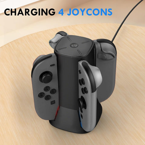 Charging Dock for 2025 Nintendo Switch 2 JoyCon Controllers, 4-Slot Charger Station for Switch 2 Joy-Con Controllers, Magnetic & Weighted Base, LED Indicators, with USB-C Cable