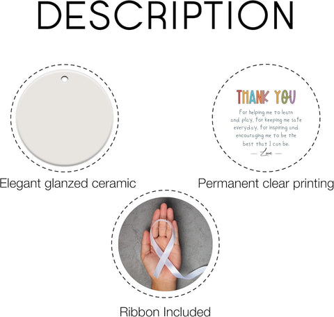 Teacher Christmas Ornament, Teacher Gifts for Christmas, Thank You Gifts for Women, Ceramic Ornament