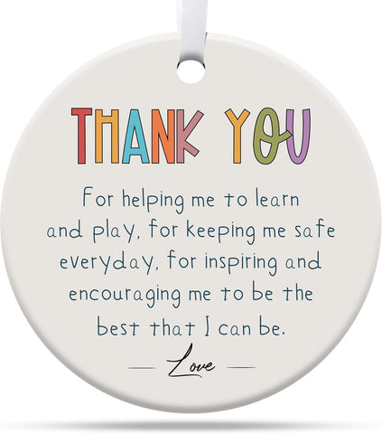 Teacher Christmas Ornament, Teacher Gifts for Christmas, Thank You Gifts for Women, Ceramic Ornament