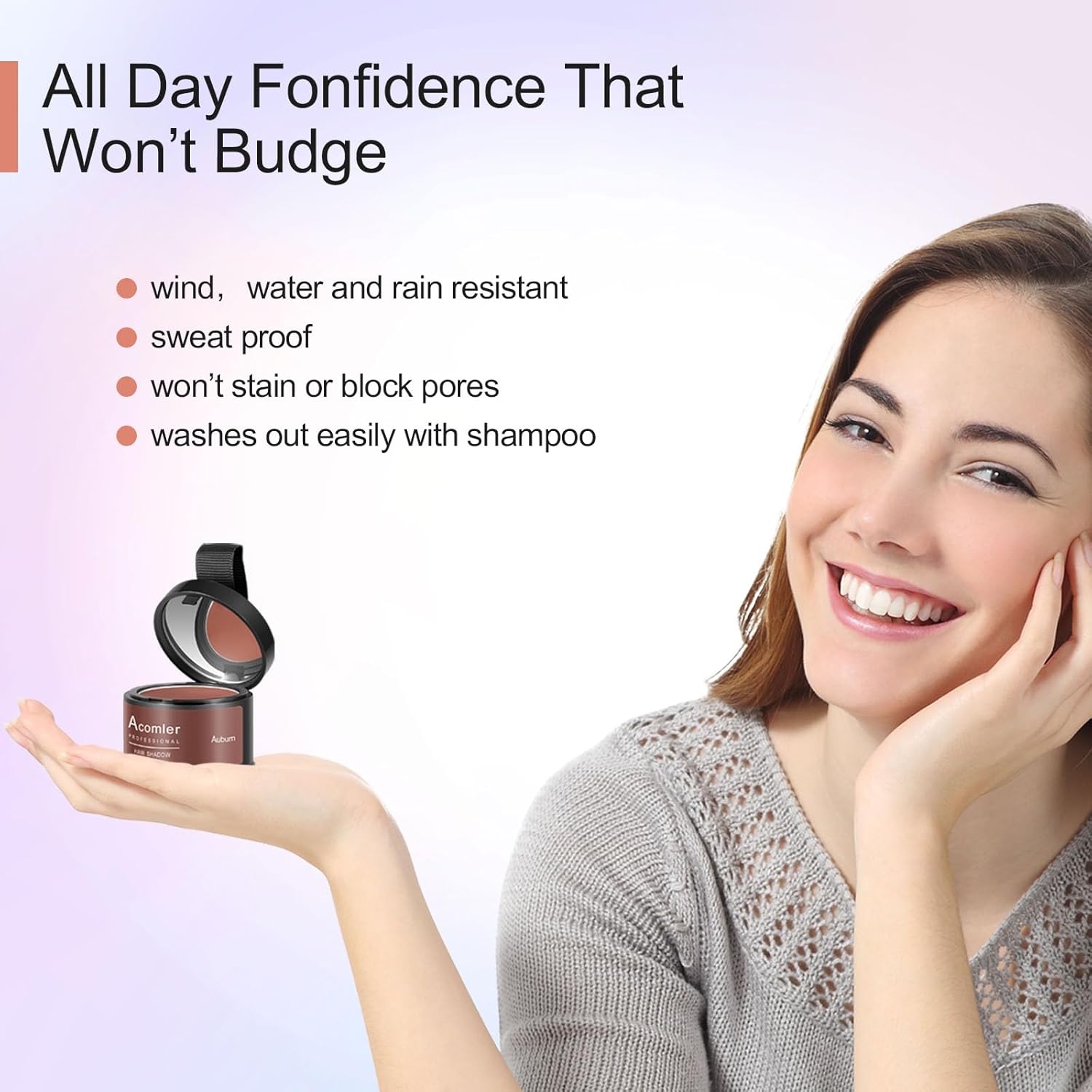 Acomler Instantly Root Cover Up Hairline Shadow Powder,Root Touch Up Hair Color Powder,Medium Blonde for Thinning Hair, Grey Hair Coverage for Women Men with Eyebrow, Beard Line, Bald Spot(Medium Blonde)