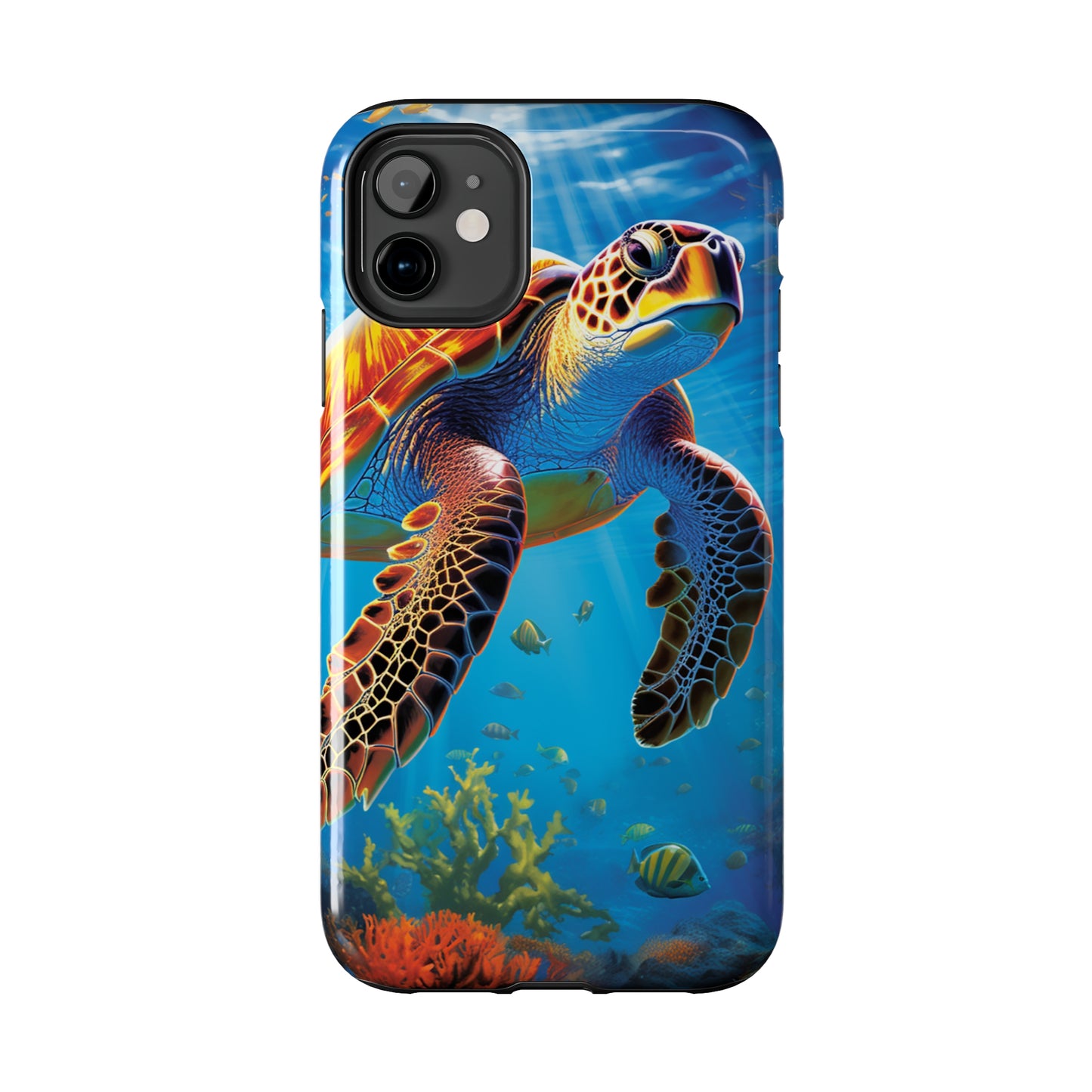 Serene Depths: A Majestic Sea Turtle Journey - Phone  Tough Cases