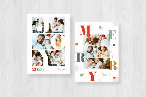 Colourful Typography Christmas Standard Postcard 4x6