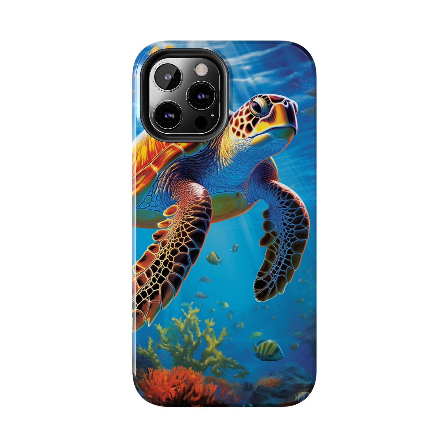 Serene Depths: A Majestic Sea Turtle Journey - Tough iPhone Cases