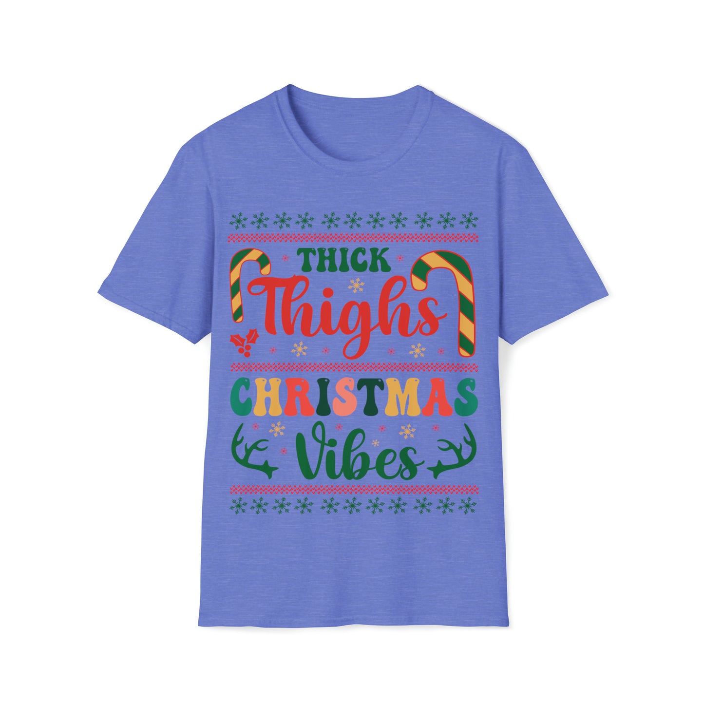 Thick Thighs Christmas Vibes Unisex Softstyle T-Shirt