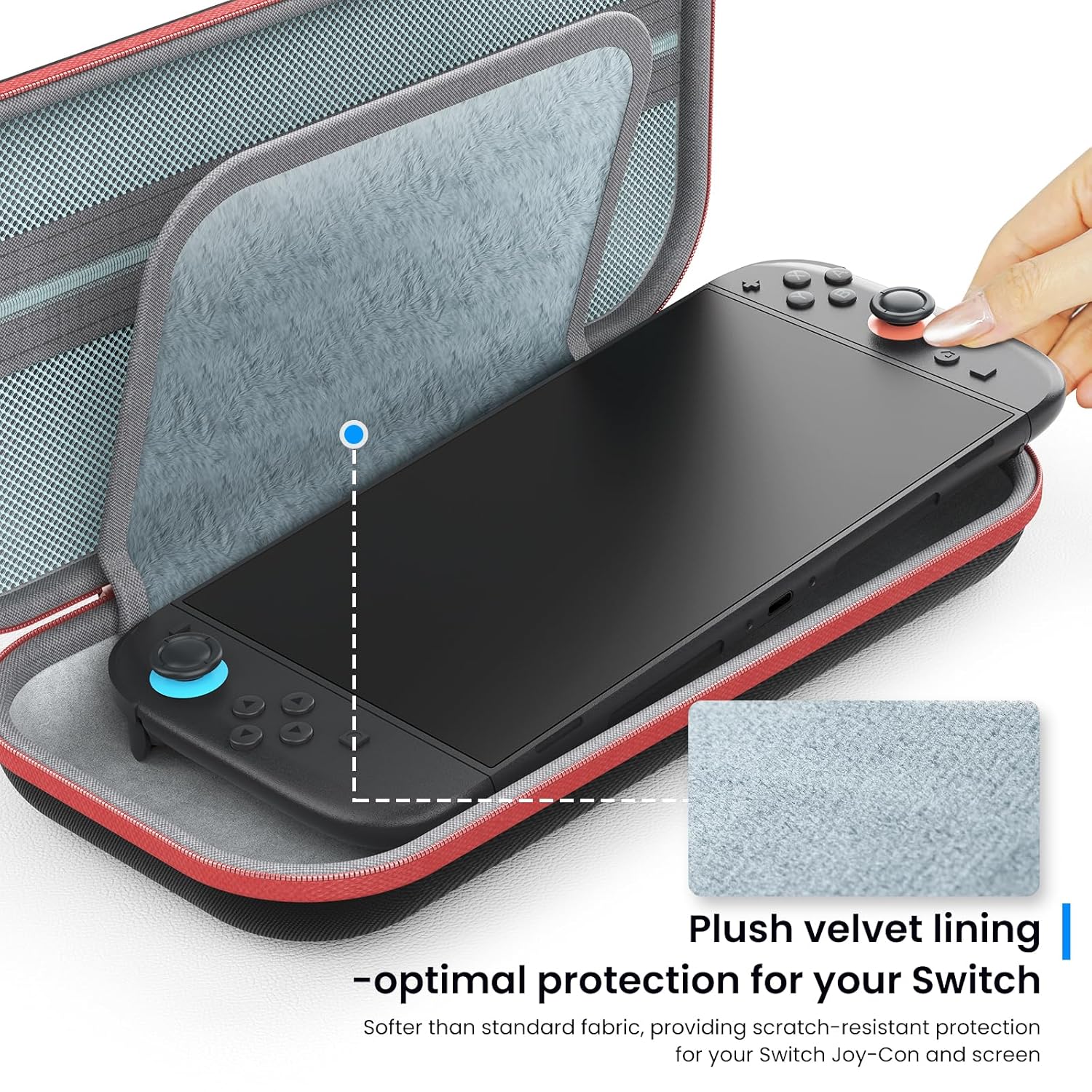 DIGIROOT Switch Case for Nintendo Switch 2 (2025) and Switch / OLED, Portable Travel Carrying Case, Slim Hard Shell Protective for Switch 2 Accessories with 10 Game Card Slots (Black & Red)