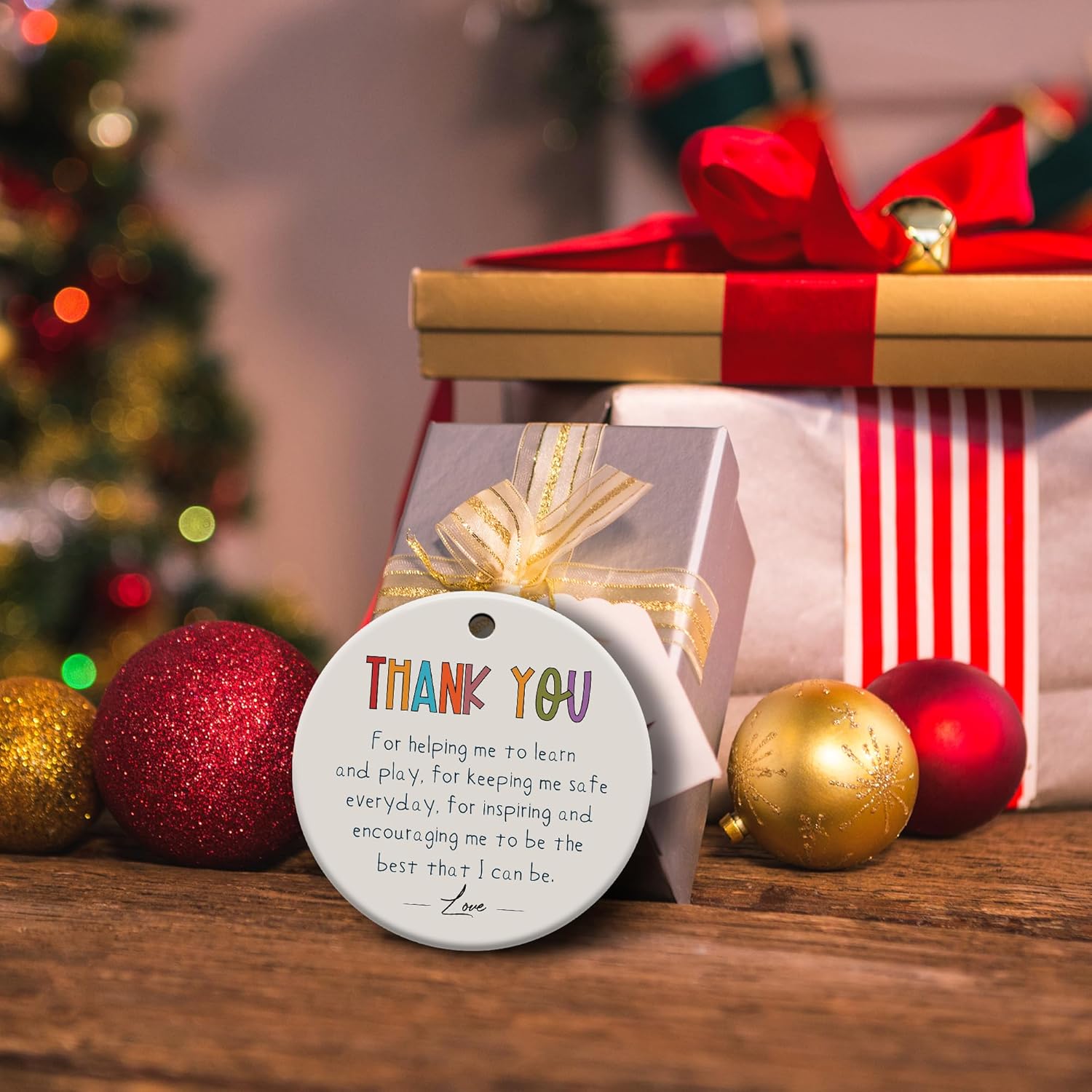 Teacher Christmas Ornament, Teacher Gifts for Christmas, Thank You Gifts for Women, Ceramic Ornament