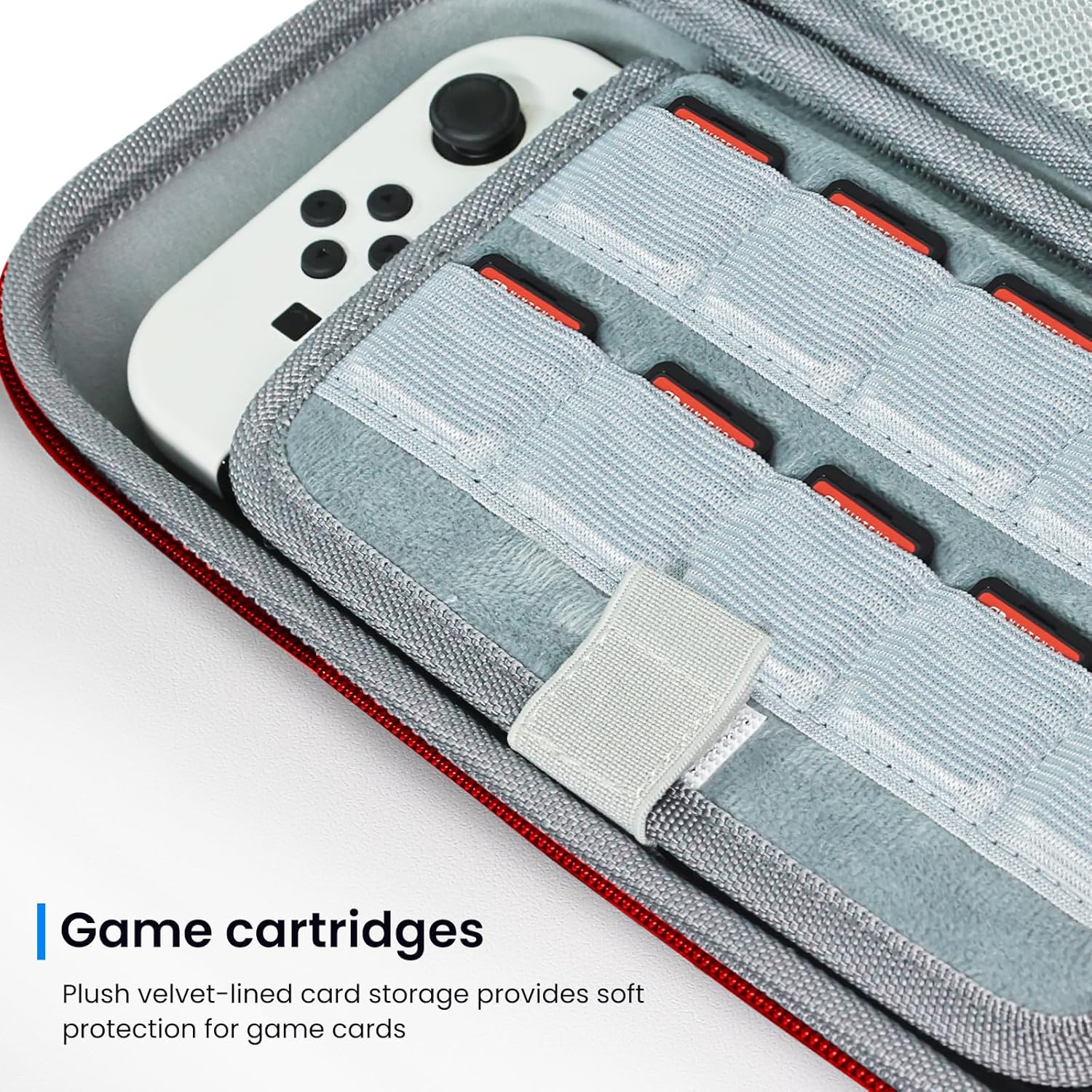 DIGIROOT Switch Case for Nintendo Switch 2 (2025) and Switch / OLED, Portable Travel Carrying Case, Slim Hard Shell Protective for Switch 2 Accessories with 10 Game Card Slots (Black & Red)