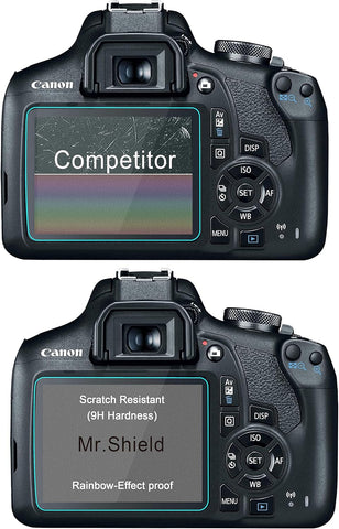 Mr.Shield [3-Pack] Screen Protector For Canon EOS Rebel T7 T6 T5(2000d 1300d 1200d) DSLR Camera [Tempered Glass] [Japan Glass with 9H Hardness] Screen Protector