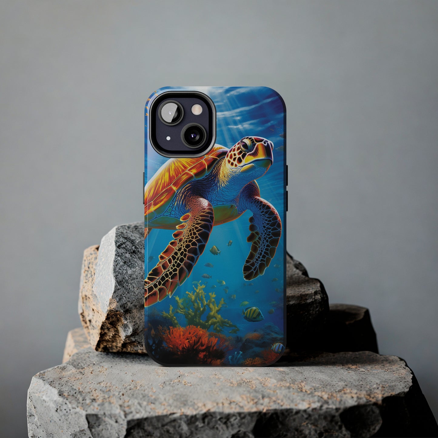 Serene Depths: A Majestic Sea Turtle Journey - Tough iPhone Cases