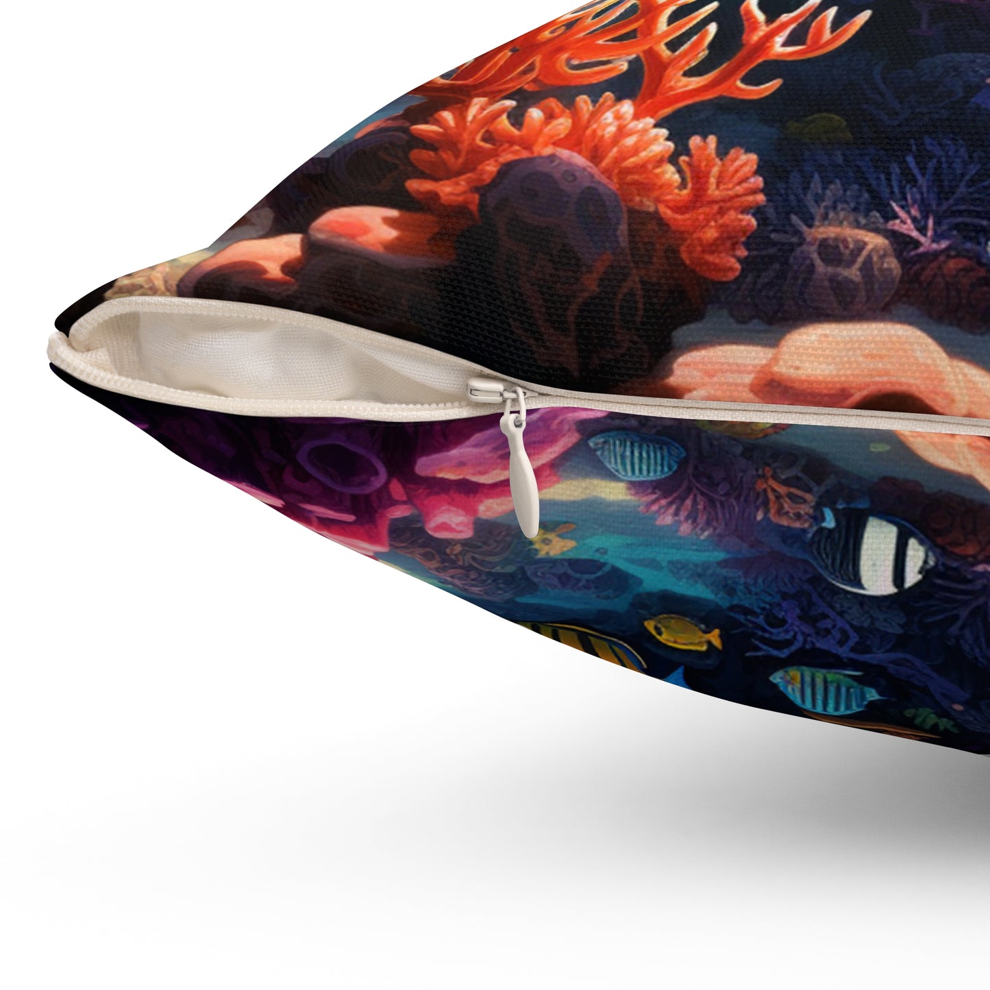 Oceanic Serenity: Deep Sea Delights Spun Polyester Square Pillow