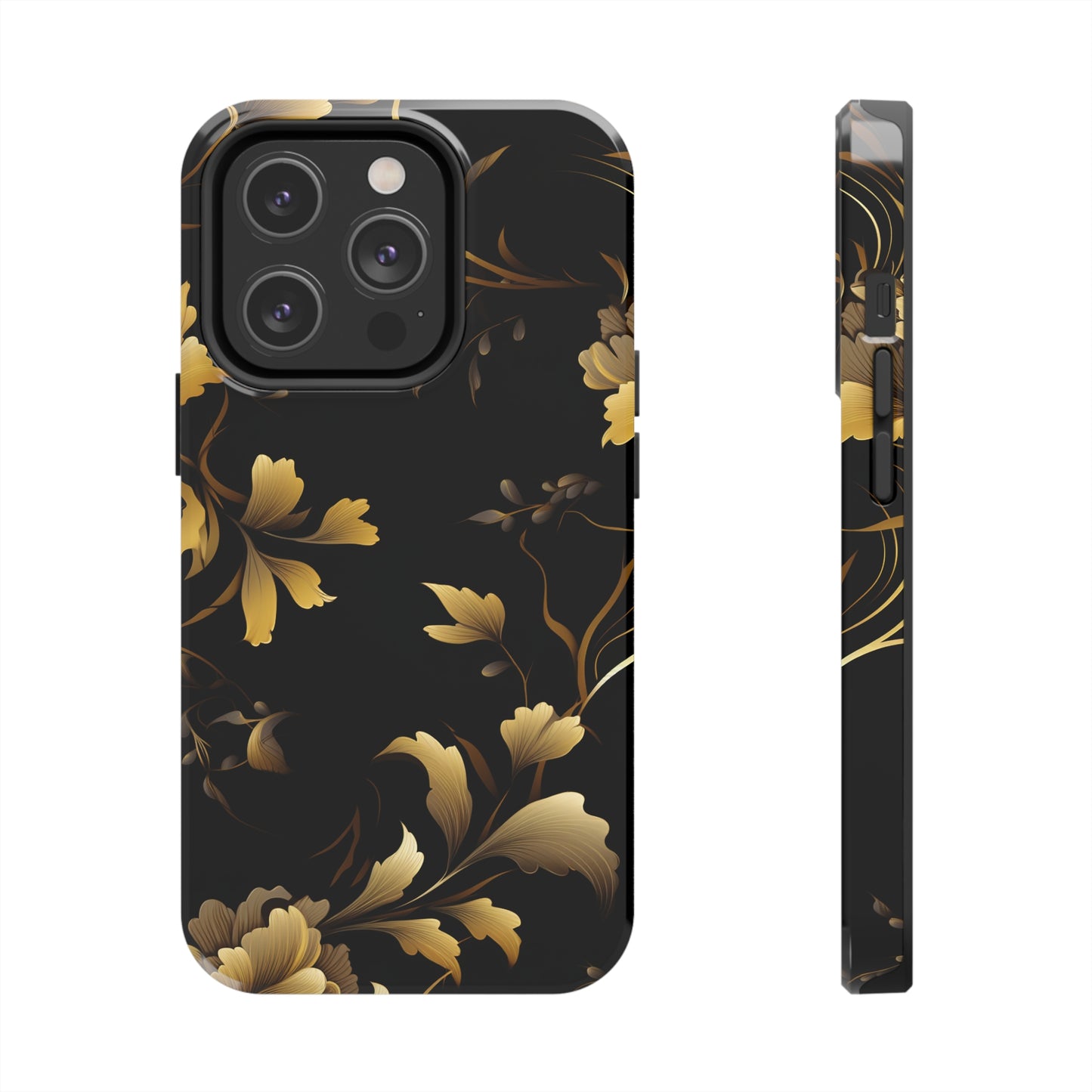 Golden Flowers Tough Phone Cases