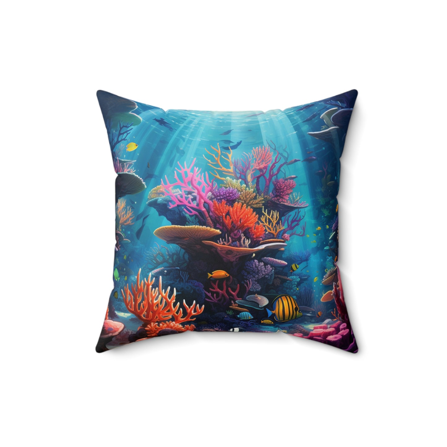 Oceanic Serenity: Deep Sea Delights Spun Polyester Square Pillow