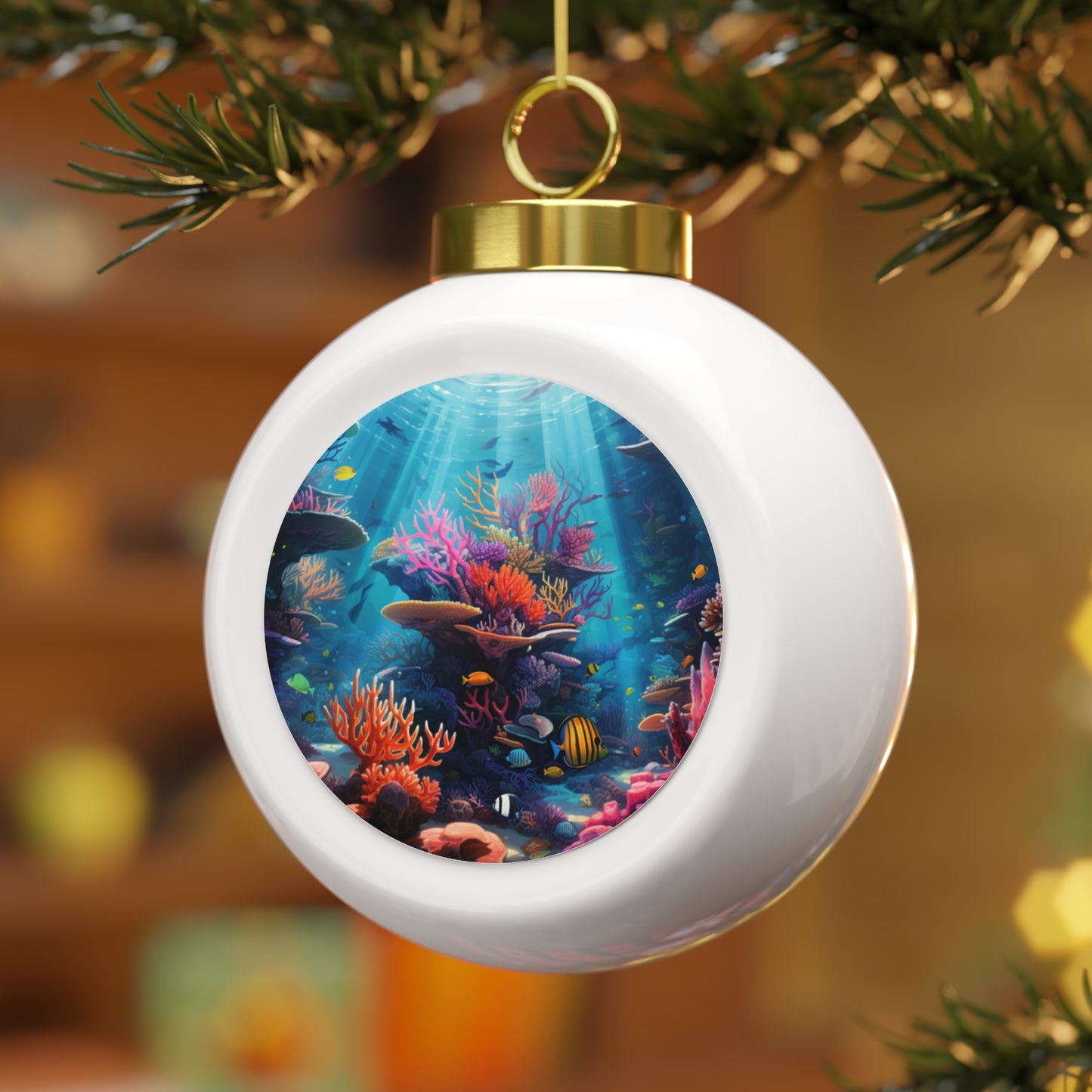 Oceanic Serenity: Deep Sea Delights Christmas Ball Ornament