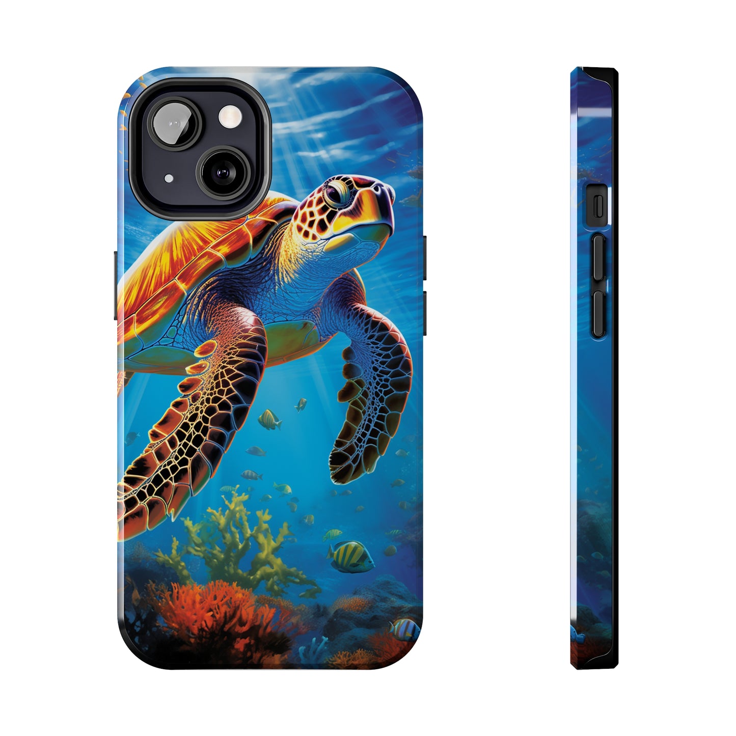 Serene Depths: A Majestic Sea Turtle Journey - Tough iPhone Cases