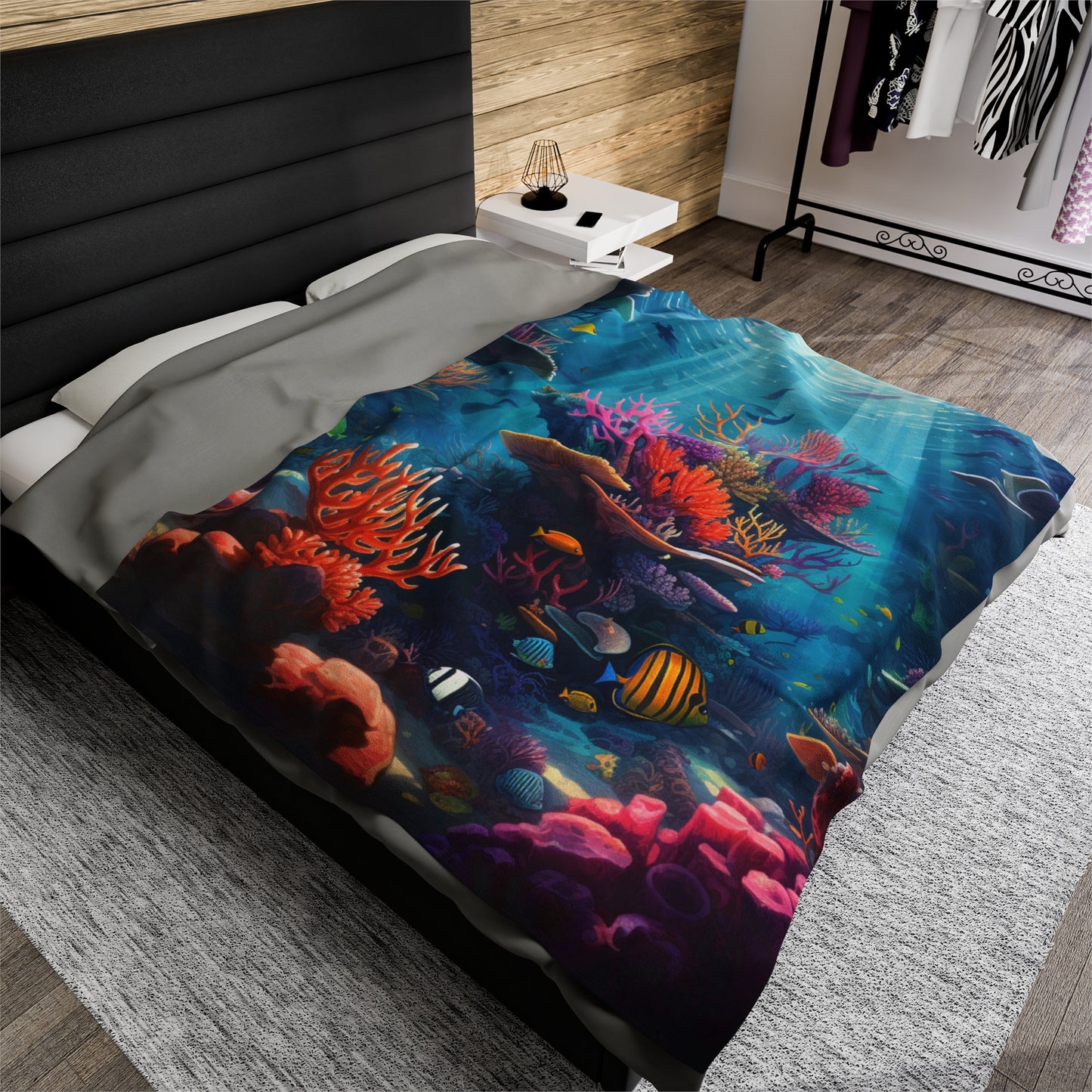 Oceanic Serenity: Deep Sea Delights Velveteen Plush Blanket Ver. 1