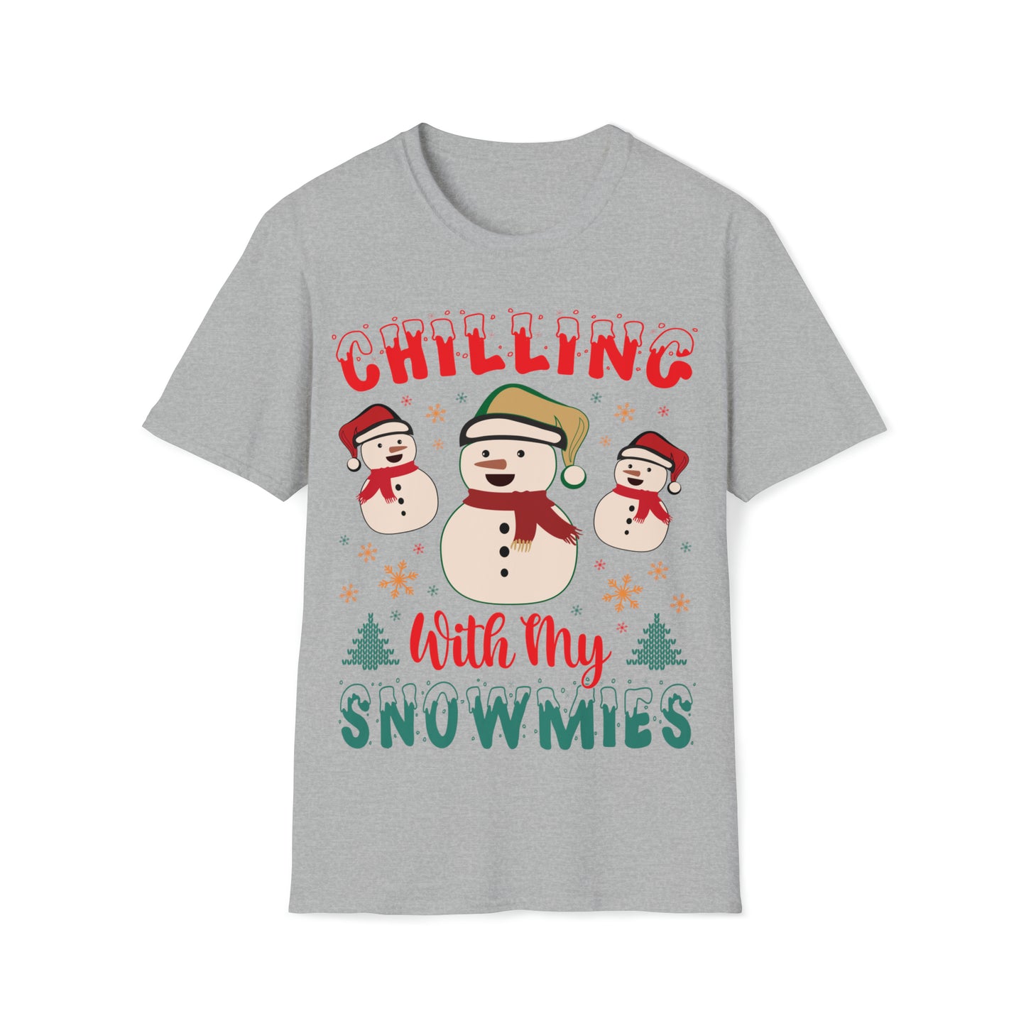 Chilling with my snowmies Unisex Softstyle T-Shirt