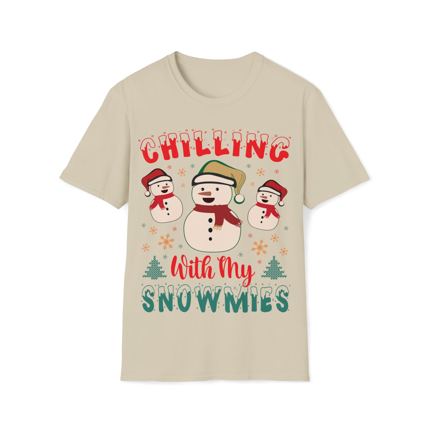 Chilling with my snowmies Unisex Softstyle T-Shirt