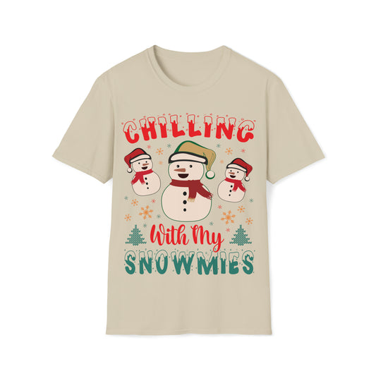 Chilling with my snowmies Unisex Softstyle T-Shirt