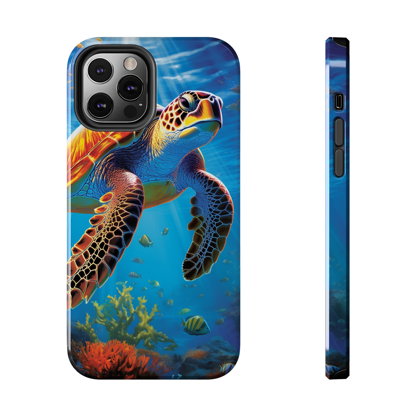 Serene Depths: A Majestic Sea Turtle Journey - Phone  Tough Cases