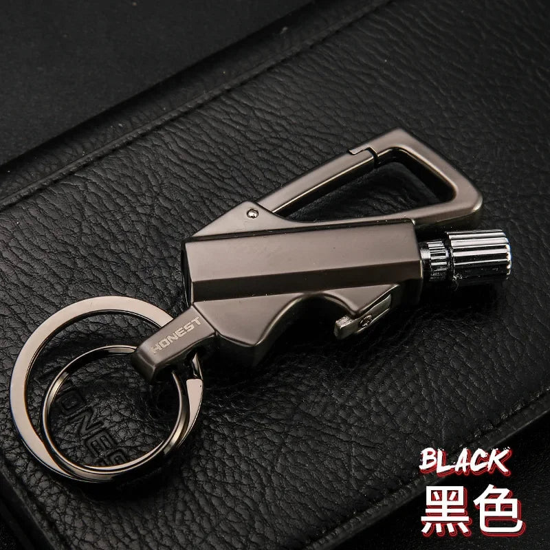 Metal Keychain Wilderness Survival Lighter 10,000 Uses Kerosene Lighter Men's Gift Fun Gadget