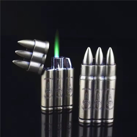 Metal Novelty Refillable Bullet Grinding Wheel Keychain Kerosine Lighter Portable Retro Smoking Accessories Gadgets For Men