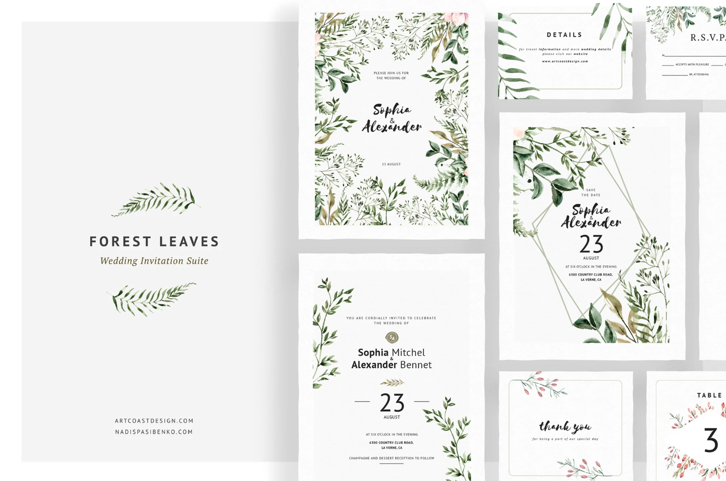 Forest Leaves Wedding Invitations