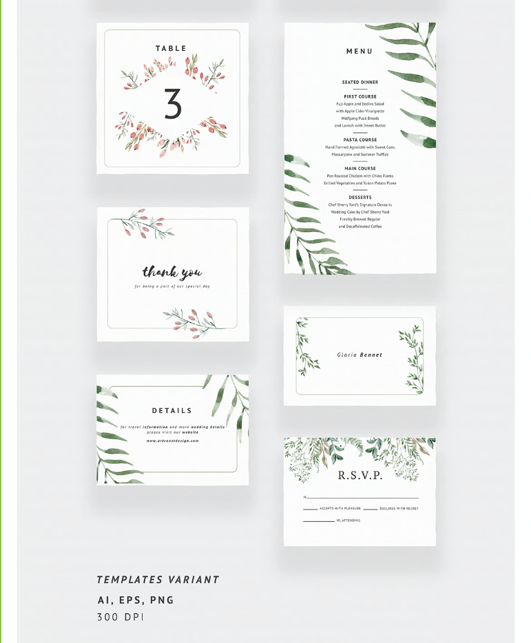 Forest Leaves Wedding Invitations