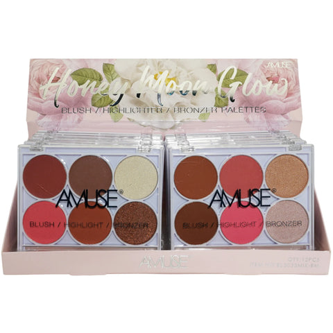 Amuse – Honey Moon Glow Blush / Highlighter / Bronzer Palettes