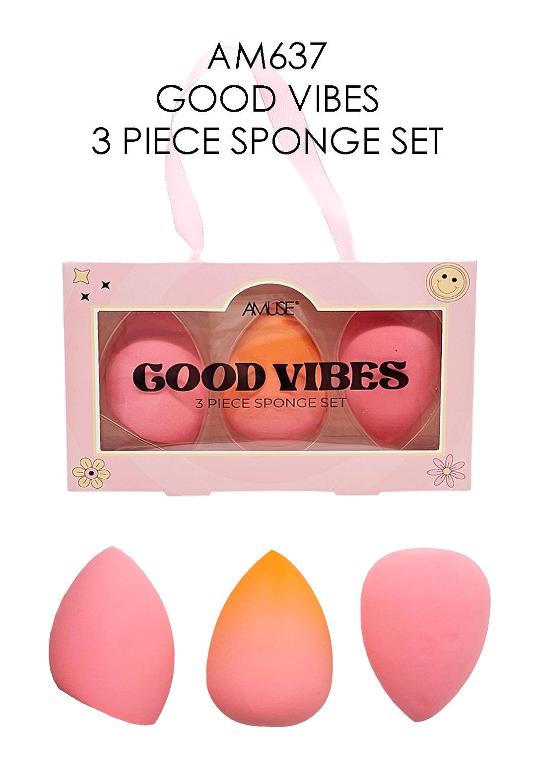 Amuse Good Vibes 3 Pcs Sponge Set Face Sponge