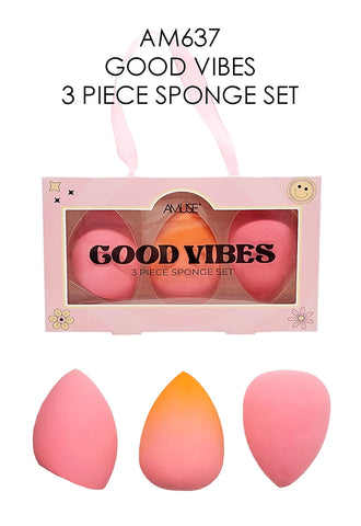 Amuse Good Vibes 3 Pcs Sponge Set Face Sponge