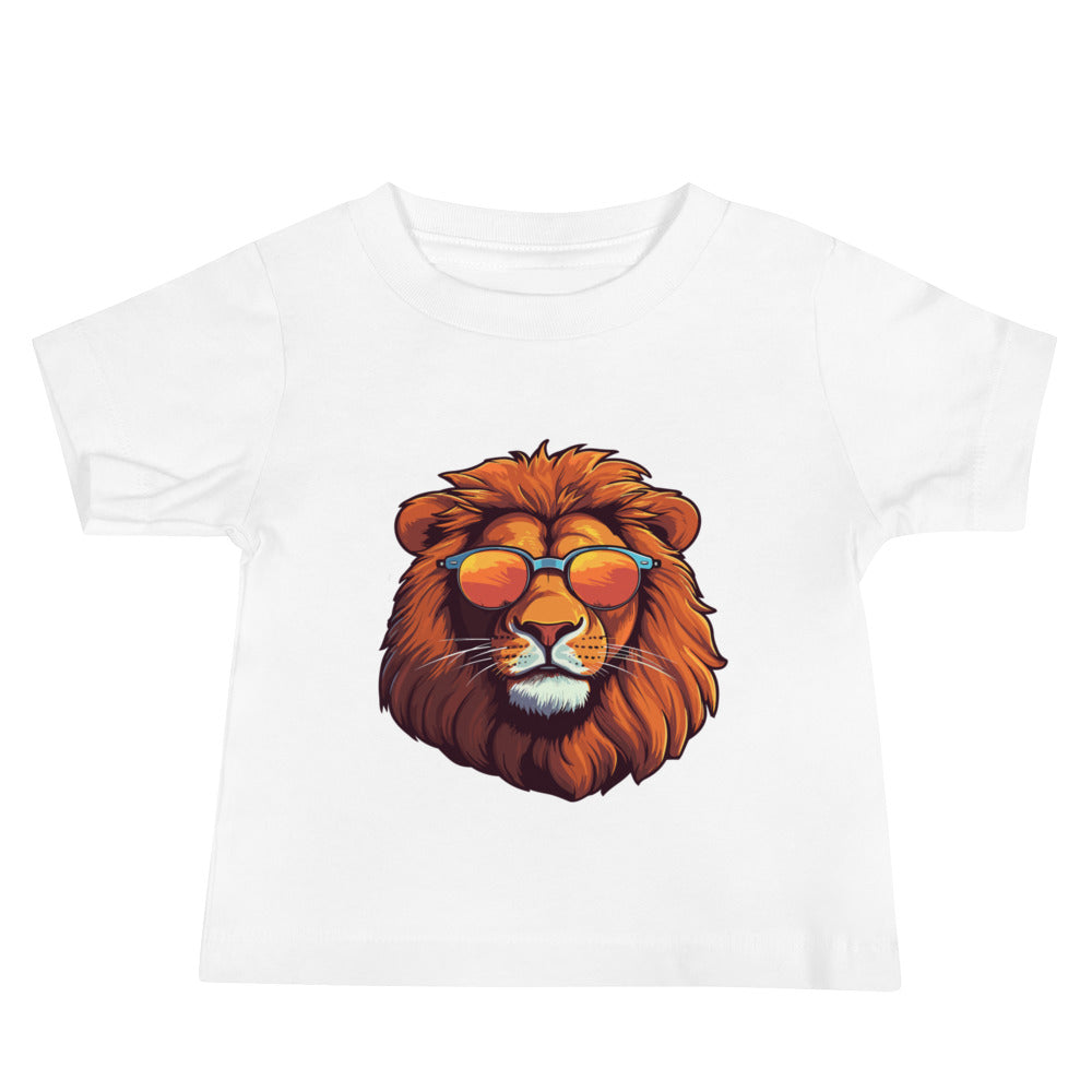 Lion with Sunglasses Baby Jersey Short Sleeve Tee