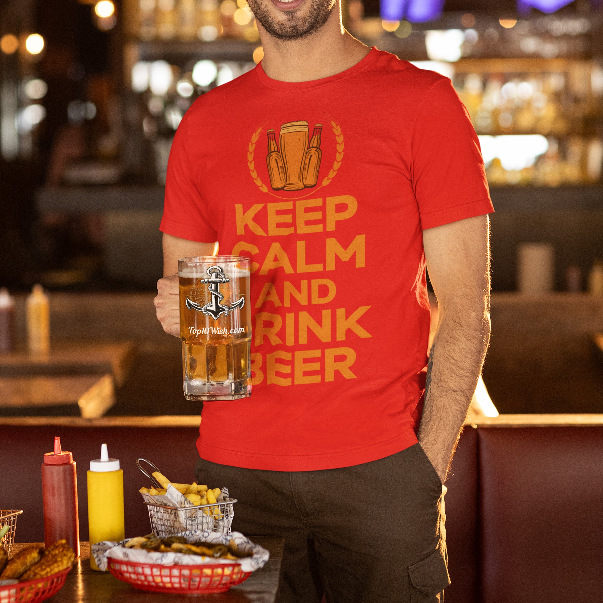 Keep Calm and Drink Beer Unisex Staple T-Shirt | Bella + Canvas 3001
