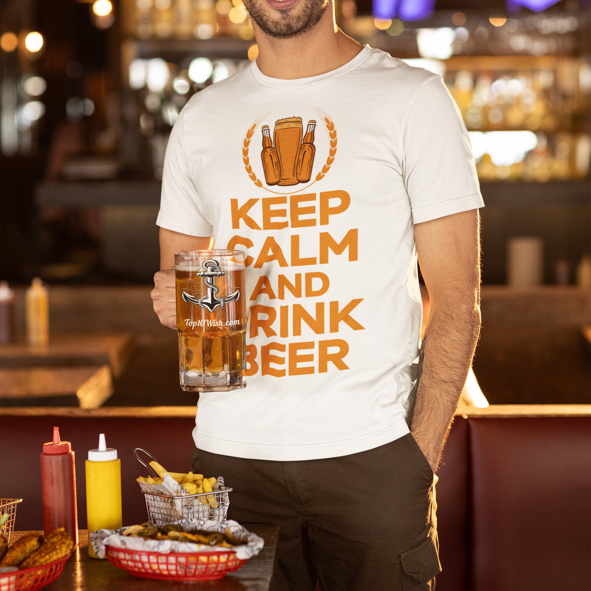Keep Calm and Drink Beer Unisex Staple T-Shirt | Bella + Canvas 3001
