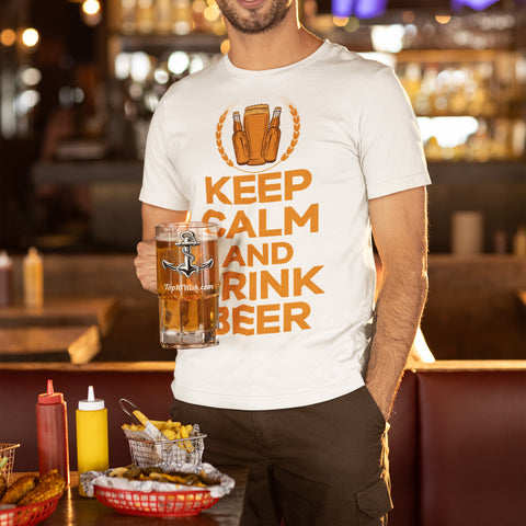Keep Calm and Drink Beer Unisex Staple T-Shirt | Bella + Canvas 3001