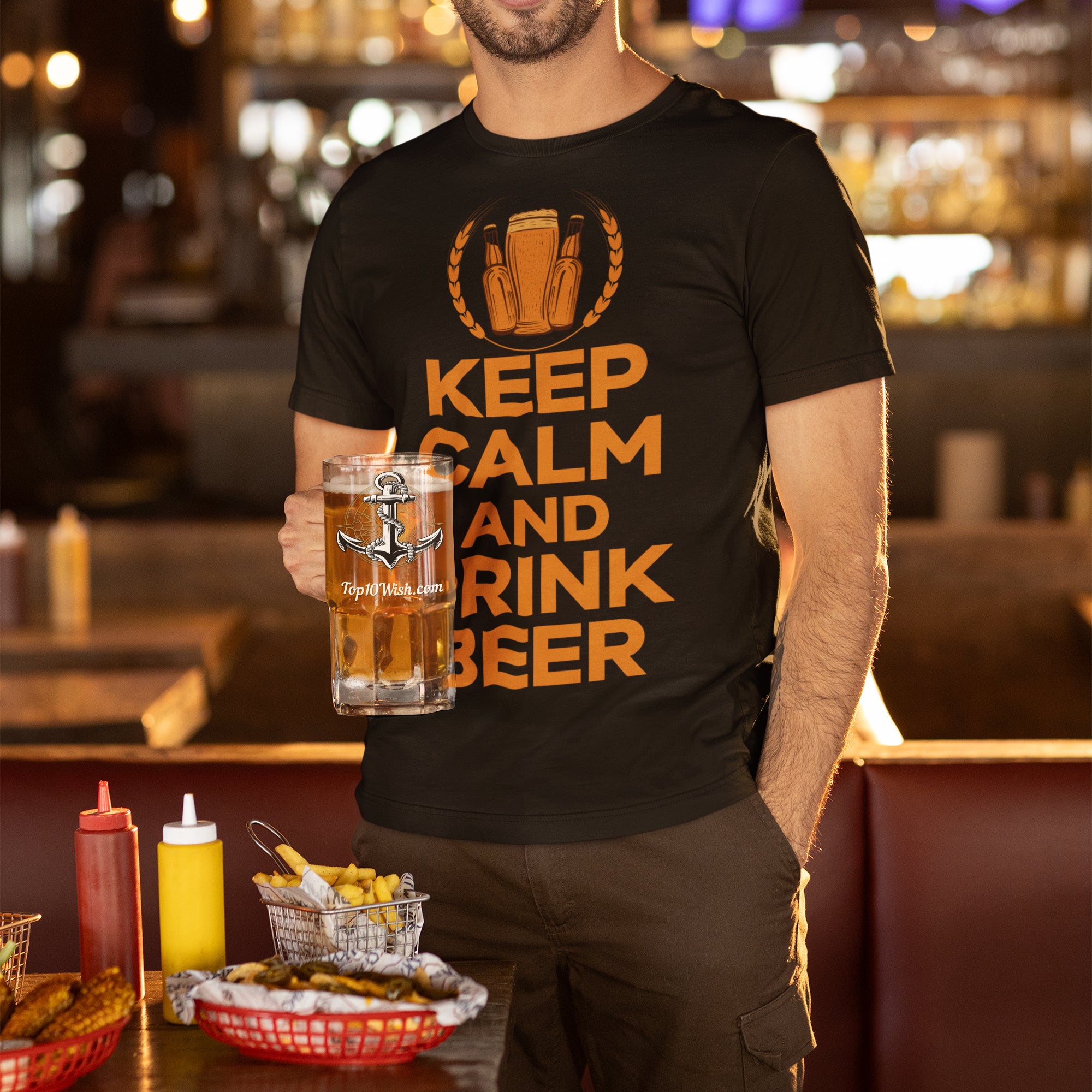 Keep Calm and Drink Beer Unisex Staple T-Shirt | Bella + Canvas 3001