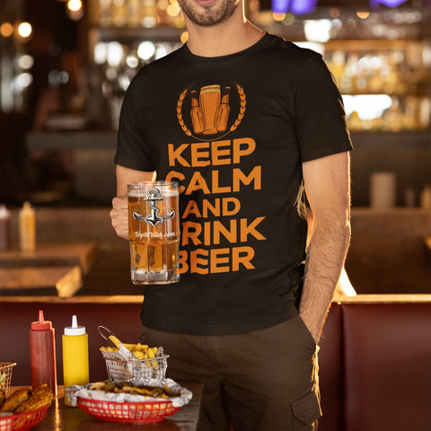 Keep Calm and Drink Beer Unisex Staple T-Shirt | Bella + Canvas 3001