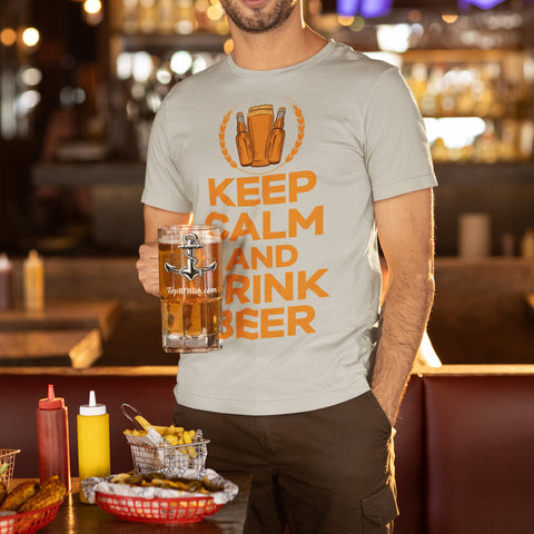 Keep Calm and Drink Beer Unisex Staple T-Shirt | Bella + Canvas 3001